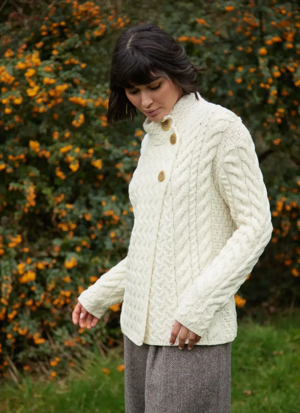Supersoft Merino Wool Button Neck Cardigan